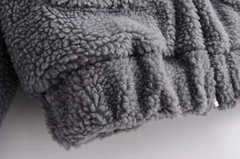 Европейская зимняя женская куртка из овечьего меха, теплое свободное модное пальто, Женское пальто с большими карманами, зимняя куртка для женщин, куртка на молнии