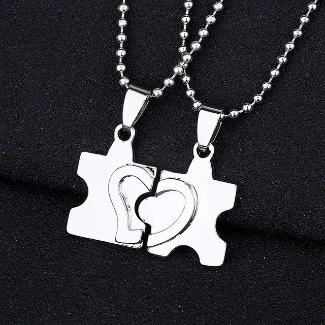 puzzle heart I Love You, лучшие друзья, пара, ожерелье, ювелирное изделие, головоломка, BFF, замок, Тай Чи, сердце, подвески, ожерелье s для женщин, мужчин, подарок, колье - Окраска металла: puzzle heart