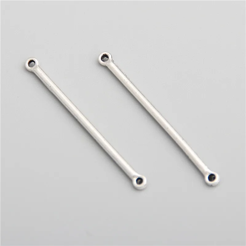 34x2mm 50 шт. антикварные Серебристые палочки длинные и короткие полосы разъемы кисточкой кулон для серьги DIY ювелирных изделий - Окраска металла: 34x2mm