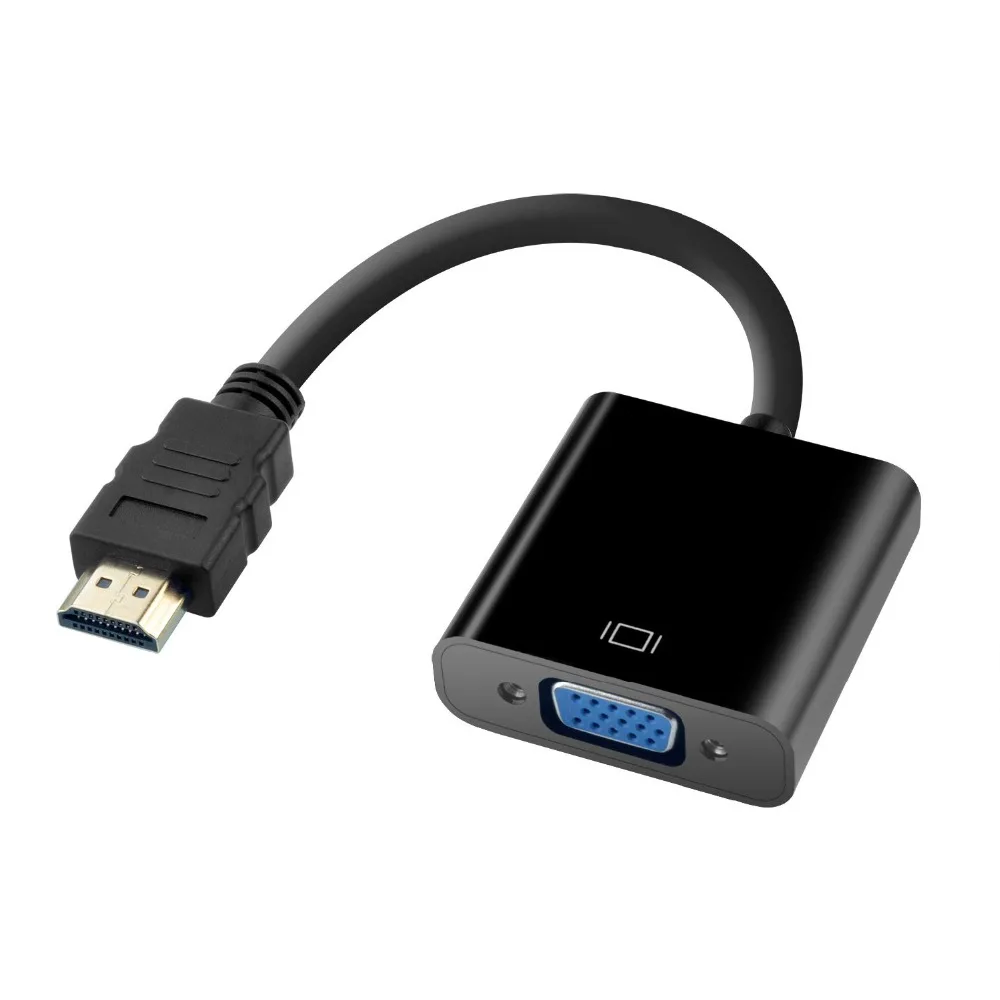 Позолоченный HDMI Мужской к VGA Женский конвертер адаптер цифро-аналоговый видео кабель Поддержка 1080P для ноутбука Проектор Монитор
