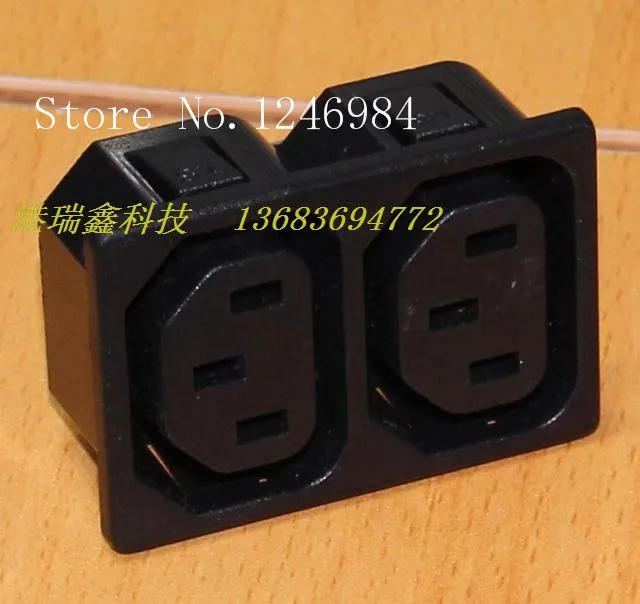 

[SA]RICHBAY AC AC outlet black hole double combination combo female connector socket R-302G2--50pcs/lot