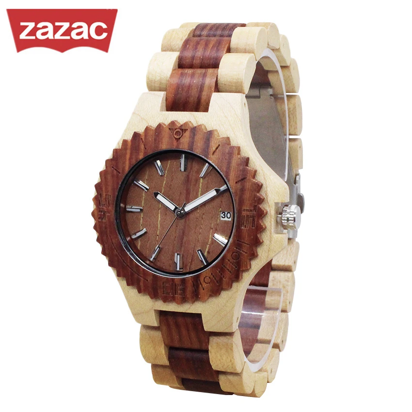 

Часы наручные ZazacTop с маленьким циферблатом, повседневные, модные, кварцевые, с деревянным ремешком, 2017