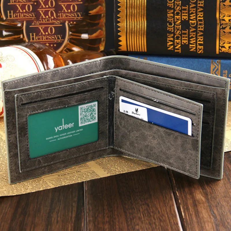 Модный мужской кожаный кошелек с отделением для карт различными узорами