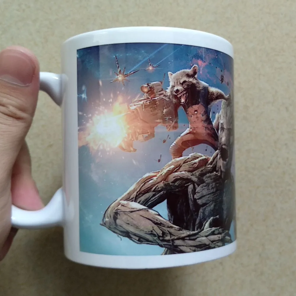 Кофейная кружка Marvel Мстители Galaxy Rocket енот тремен Грут керамическая молочная