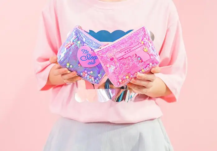 Milkjoy бессонный Кошелек для монет с жемчугом для девочек, кошелек с блестками, сумка для макияжа с сердцем для девушек, кошельки для монет
