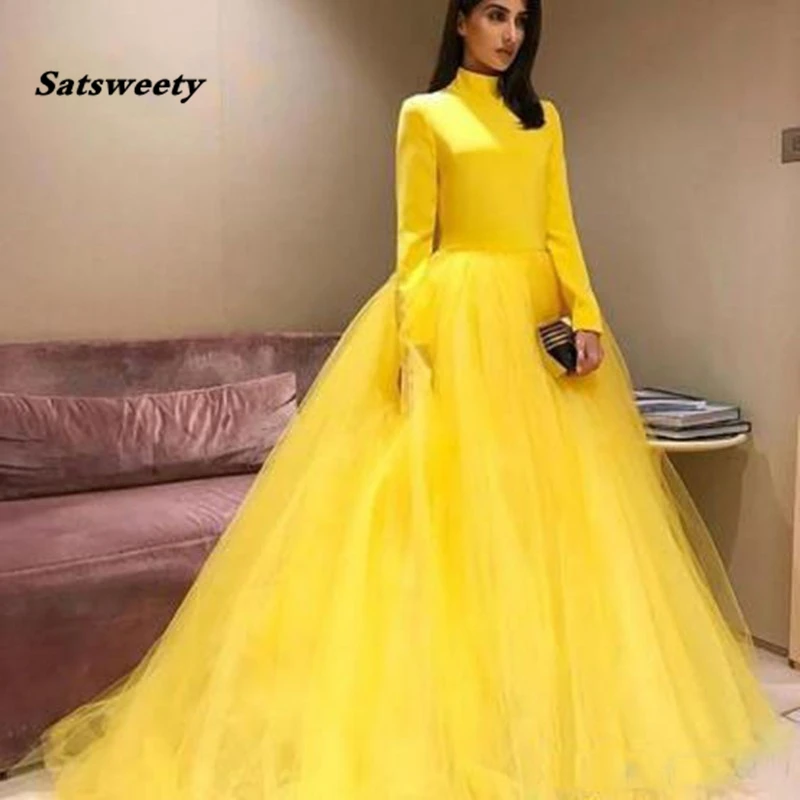 

Saudi Arabic Prom Gowns Formal Party Gowns vestido de festa longo Evening Dress Sleeves robe de soiree longue