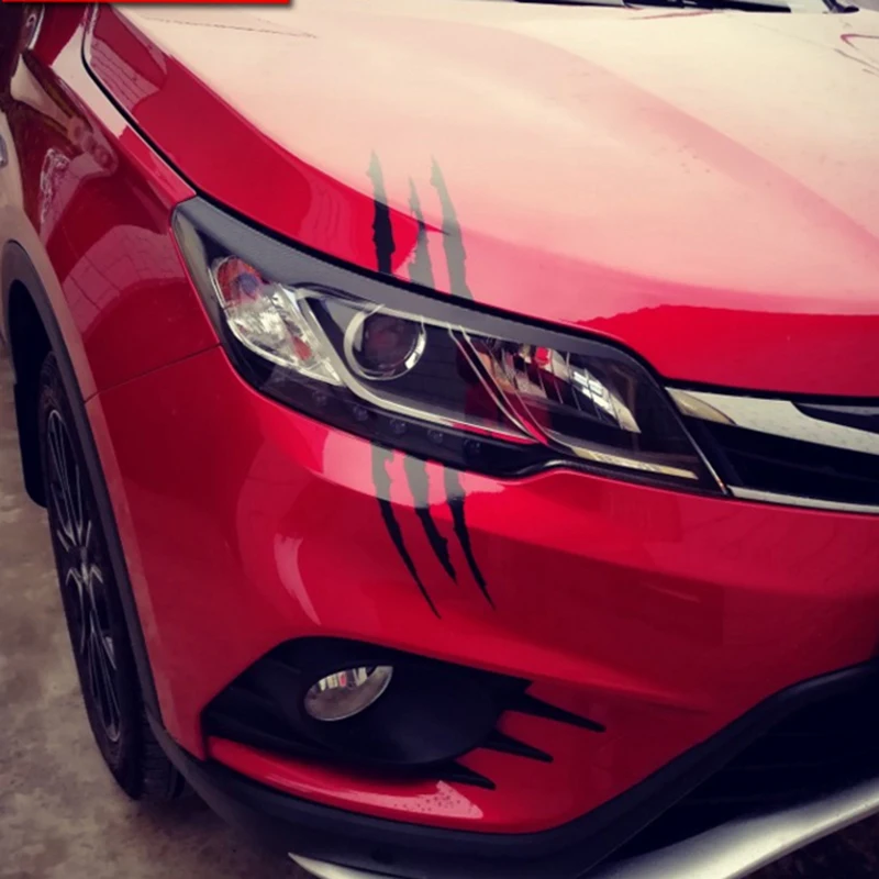 Автомобильная наклейка черная/белая/красная светоотражающая с когтями