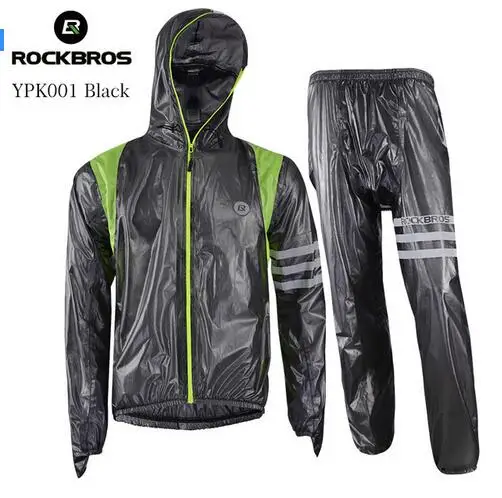 ROCKBROS Велоспорт Джерси Мужской плащ водонепроницаемый ткань MTB дорожный велосипед Спорт Бег плащ куртка одежда для велоспорта - Цвет: black suits style1