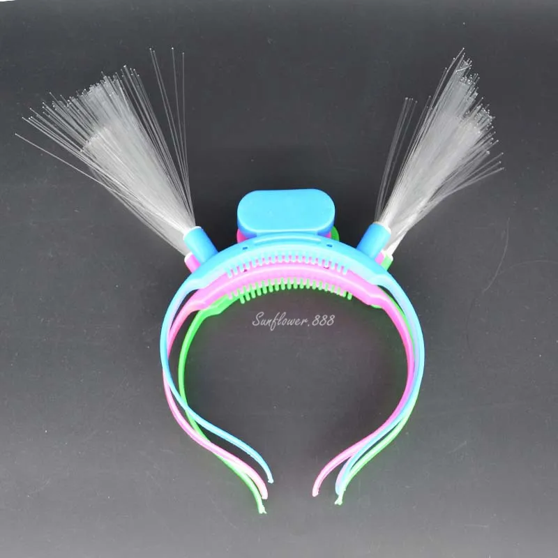 12pcs/lot Flashing LED optical fiber headband light Glow party kid's toys home decor birthday|Сверкающие товары для