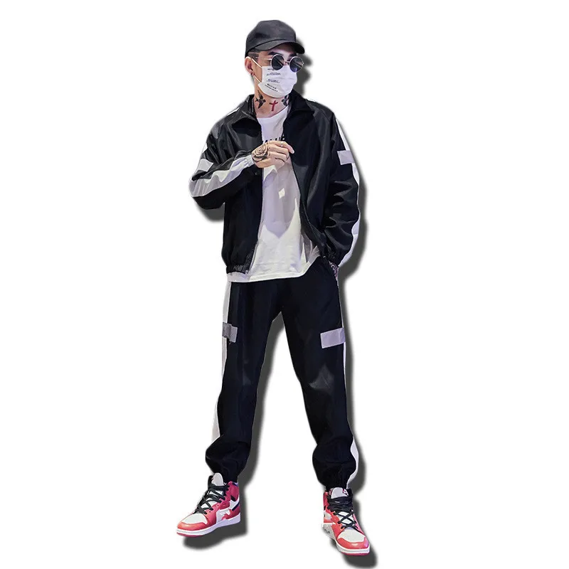 Куртка и брючный костюм светоотражающее пальто уличная Мужская демисезонная