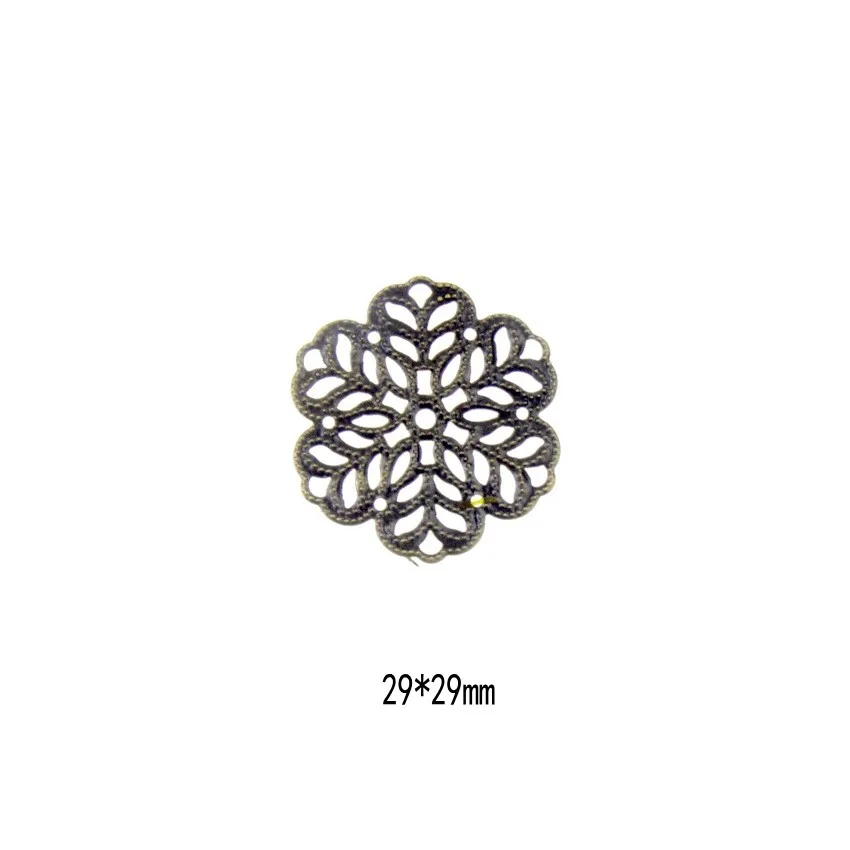 Flower 13 10 шт. античный бронзовый цвет металлический цветок филигранные Обертывания Разъемы ремесла подарок украшения DIY ювелирных изделий - Цвет: Flower 13