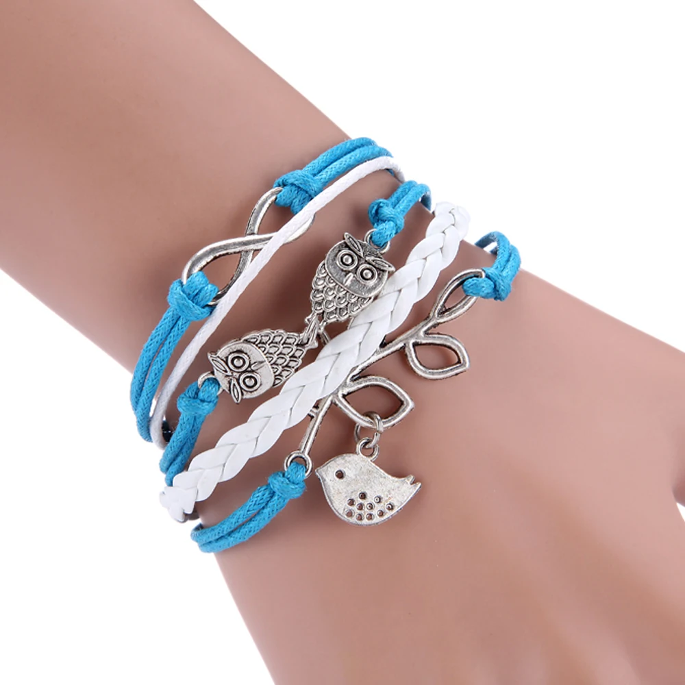Браслет с шармами в виде совы и птиц|bracelets for|charm braceletcharm bracelets for women |