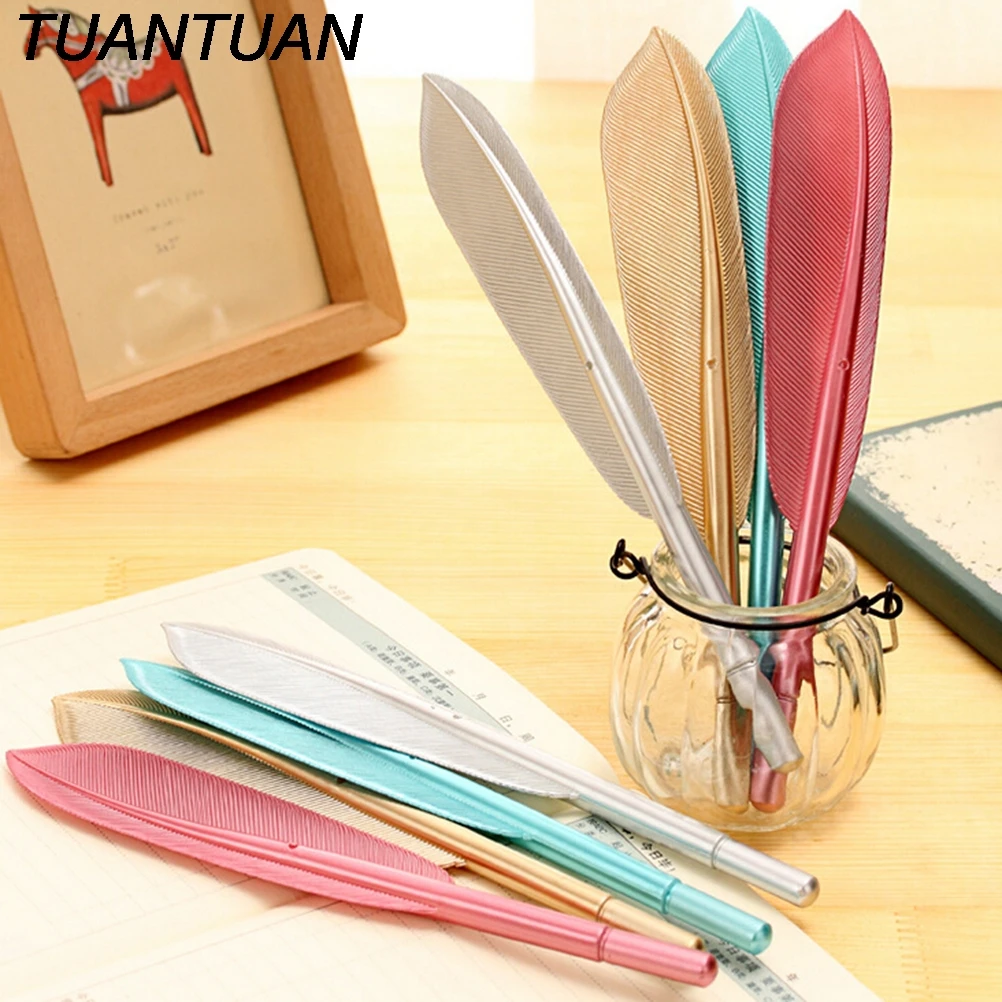 

TUANTUAN Hot Sale High Quality Plastic Writing For Kids Children Gift Pens Feather Shape Creative Ballpoint Pen