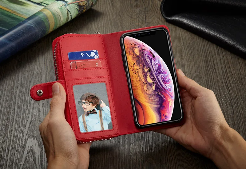 Чехол-Кошелек LANCASE для Samsung Galaxy S8 S9 Plus сумка телефона кожаный многофункциональный