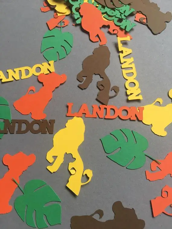 personalize name lion guard Birthday Party confettis baby shower table scatters gender reveal Christening baptism confetti | Дом и сад
