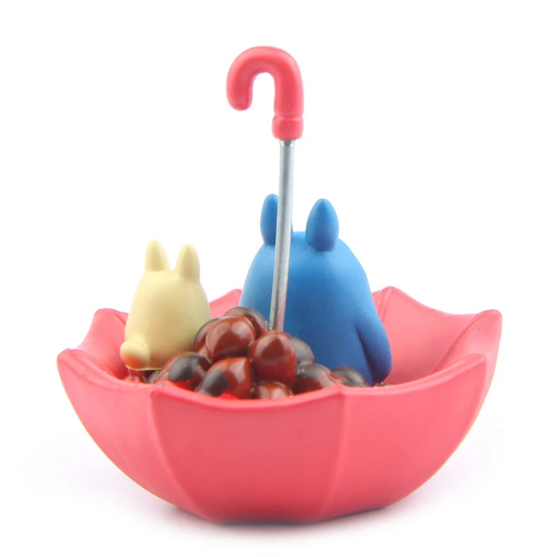 Lovely Pet Shop Ghibli Cat&ampNuts&ampUmbrella Toy Anime Movie Craft Bonsai Accessories Durable Table/Garden Deco Collections Juguetes |