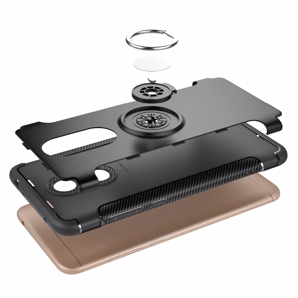 Shockproof Case for RedMi 5 Plus Note 5A 4X 4A Pro Prime XiaoMi MiA1 Mi6 MIX Car Holder Stand Magnetic Bracket Finger Ring Cover | Мобильные