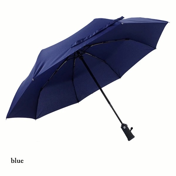 blue Креативный зонтик со светодиодом зонтик с подсветкой дождь Женский Бренд Мужчины Большой Автоматический ветрозащитный три складной зонтик RG081 - Цвет: blue
