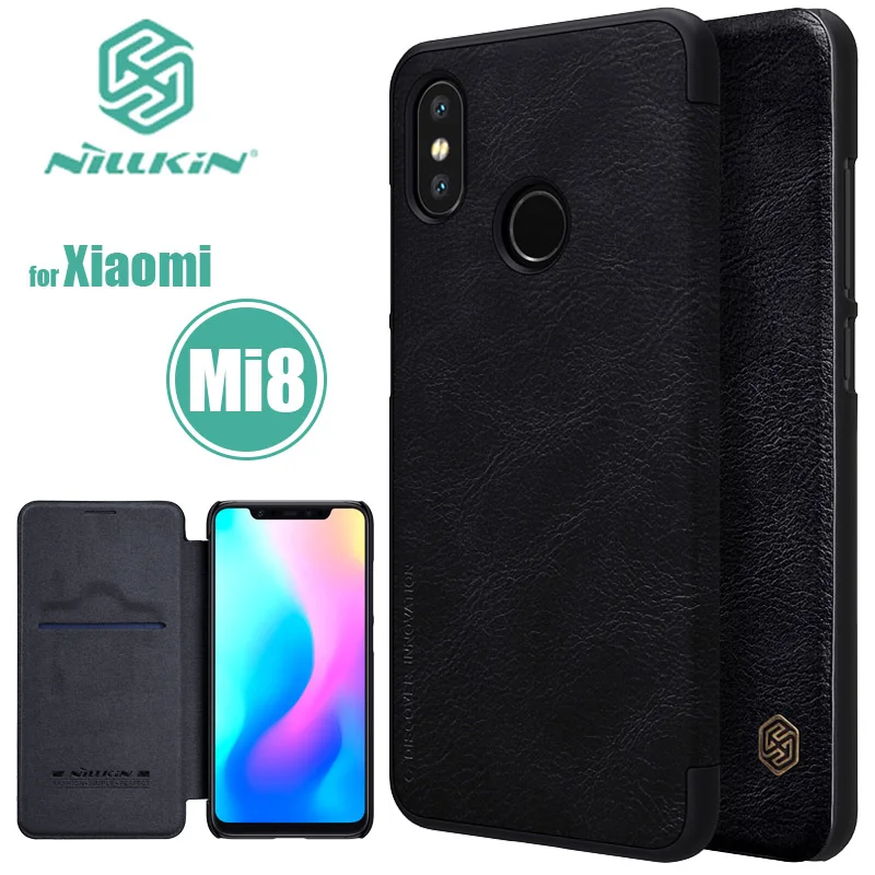Чехол для Xiaomi Mi8 Nillkin Qin Series M8 кожаный флип чехол телефона Xiaomi8 Роскошный деловой Mi 8