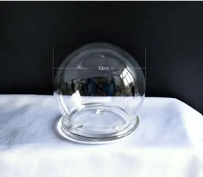 1pc glass base dome Диаметр = 10 см Круглый купол стеклянный ваза с разной основой для украшения дома креативный стеклянный купол друг подарок свадебное украшение - Цвет: 1pc glass base dome