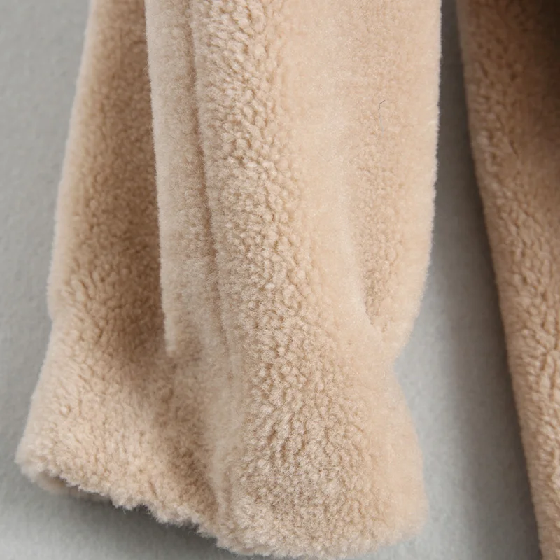 

2019 Fashion Real Wool Fur Coat Female Long Warm Women Autumn Winter Jacket Slim Women Shearling Jackets A032