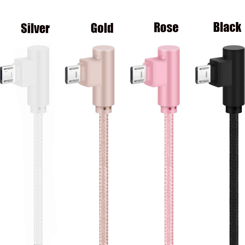 0 2 м/1 м/2 м/3 м Плетеный Micro USB 90 градусов Угловой кабель для быстрой синхронизации