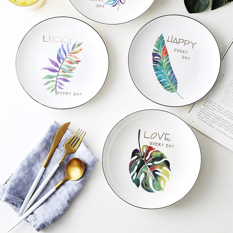 4 шт. зеленые растения керамическая плитка десерт пирожные закуски еда говядина