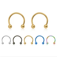 labret nose rings 316l stainless steel body jewelry ip plating no fade allergy free 6mm 8mm 10mm