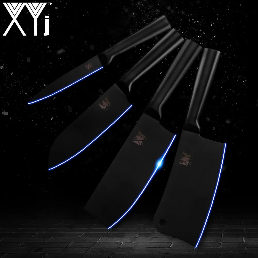 XYj наборы ножей из нержавеющей стали японские кухонные ножи 4cr14mov острое лезвие Santoku Утилита шеф-повара держатель для ножей Кухня Инструменты - Цвет: A 4 PCS Sets