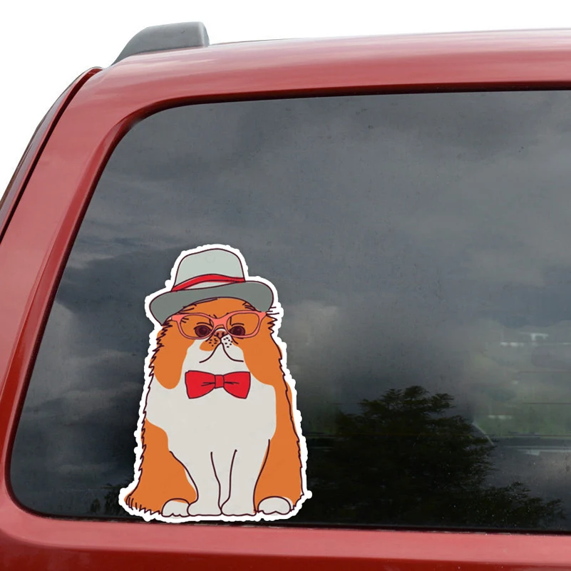

YJZT 10*15CM Colorful Cute Cat Fashion Hipster Pet PVC High Quality Car Sticker Decoration C1-4067