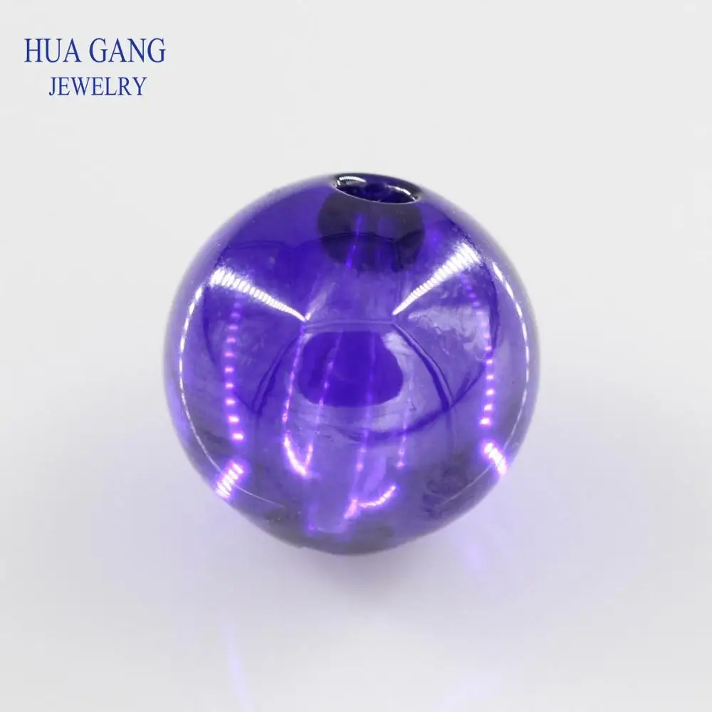 

Фиолетовый камень с круглым отверстием, кубический цирконий, бусины, кабошон, огранка искусственные камни для браслета, ожерелья, аксессуар...
