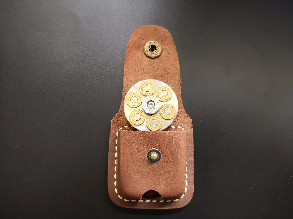 Набор из воловьей кожи на заказ, шесть зажимов, EDC 357MAG, металлический Спиннер из нержавеющей стали для снятия аутизма, СДВГ, игрушка для снятия стресса, сделай сам