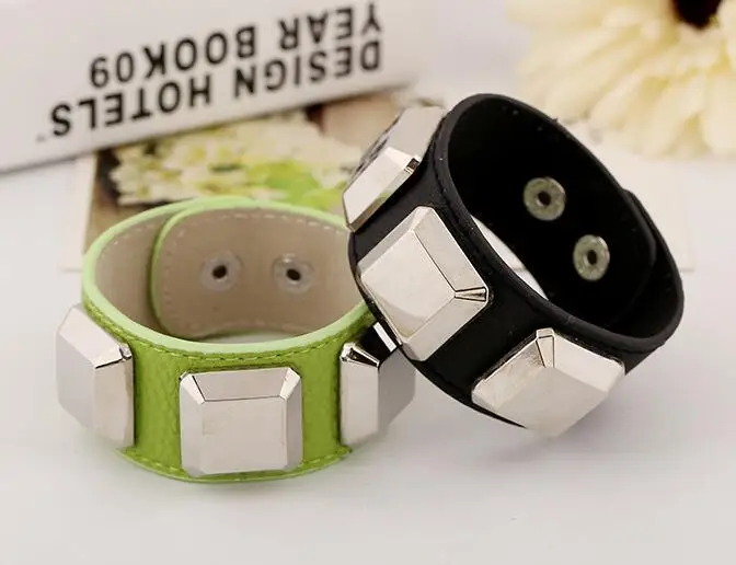 1 шт. заклепки кожа модный браслет изысканный ручной работы значимый подарок