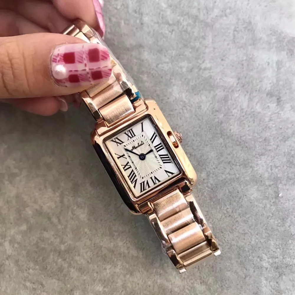 Классические нейтральные дизайнерские женские часы винтажные Стальные наручные