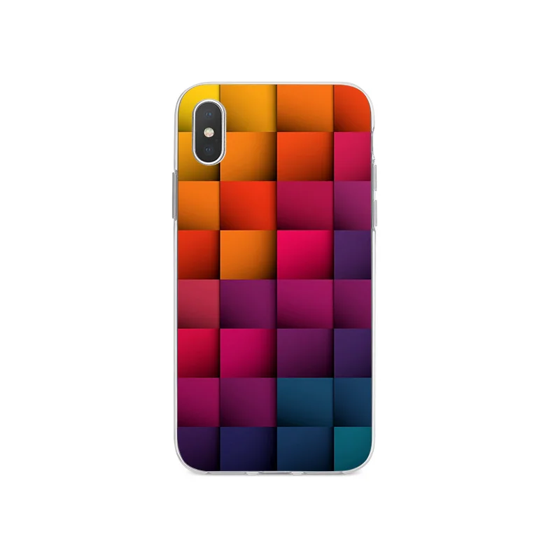 Colored Checkered Rhomb Pattern Silicone Phone Case For iPhone 6 6S 7 8 Plus X XS MAX XR 5 5S SE Soft Back Cover |