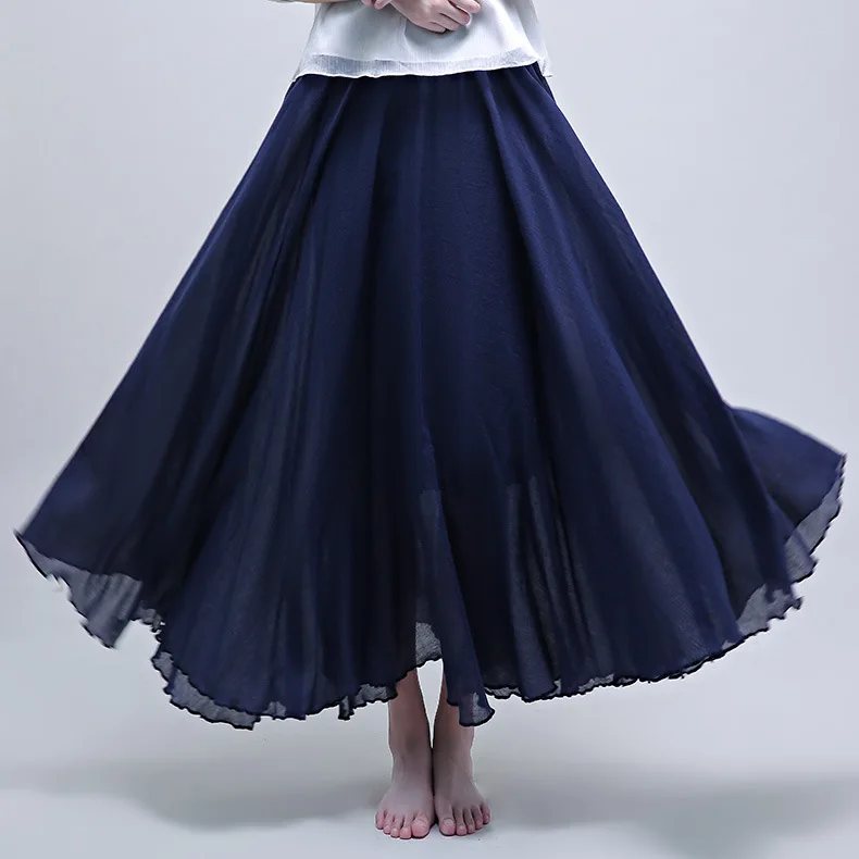 Женская однотонная свободная плиссированная юбка макси CINESSD Повседневная