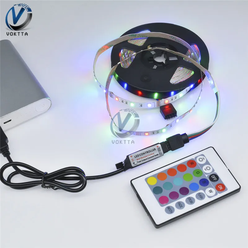USB Светодиодные ленты DC 5 V Гибкая свет лампы 60leds SMD 2835 M RGB Desktop Экран ТВ фон