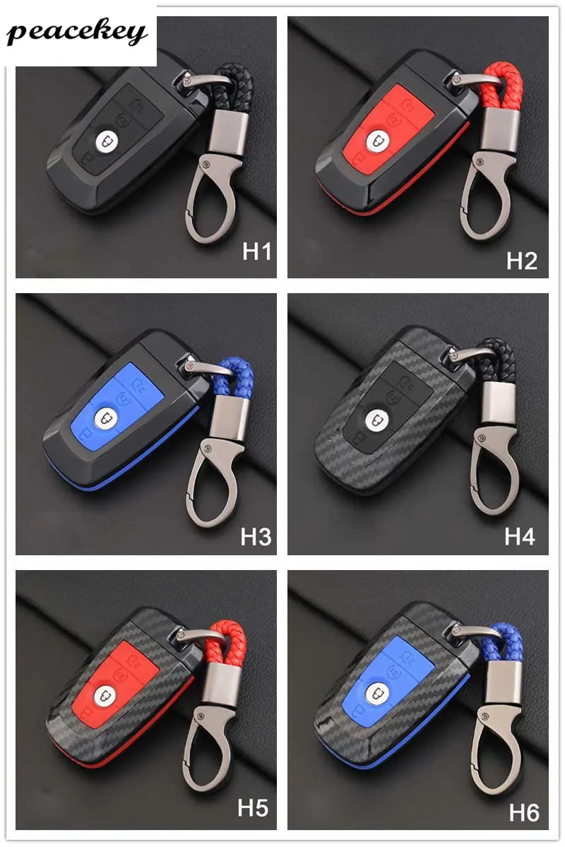 H Карбоновый силиконовый защитный чехол для ключей для Ford Escort Mondeo Everest Ranger Fusion Auto Key Shell - Название цвета: H