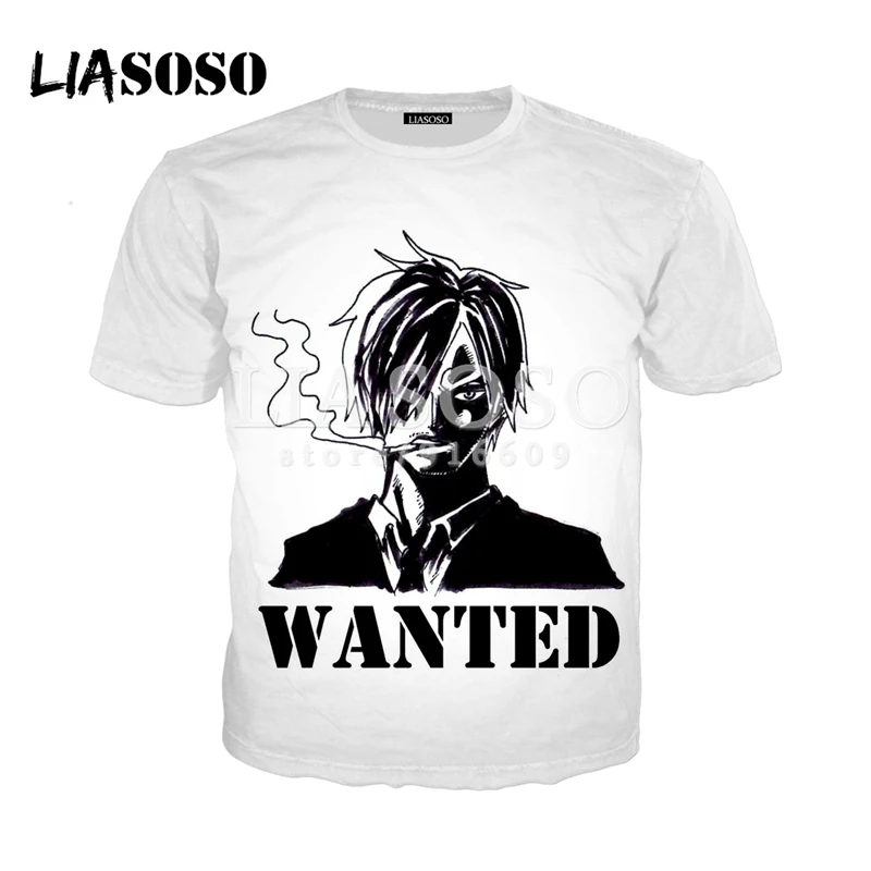 LIASOSO новинка аниме одна штука Sanji Wanted Chopper рубашки 3D принт футболка/Толстовка
