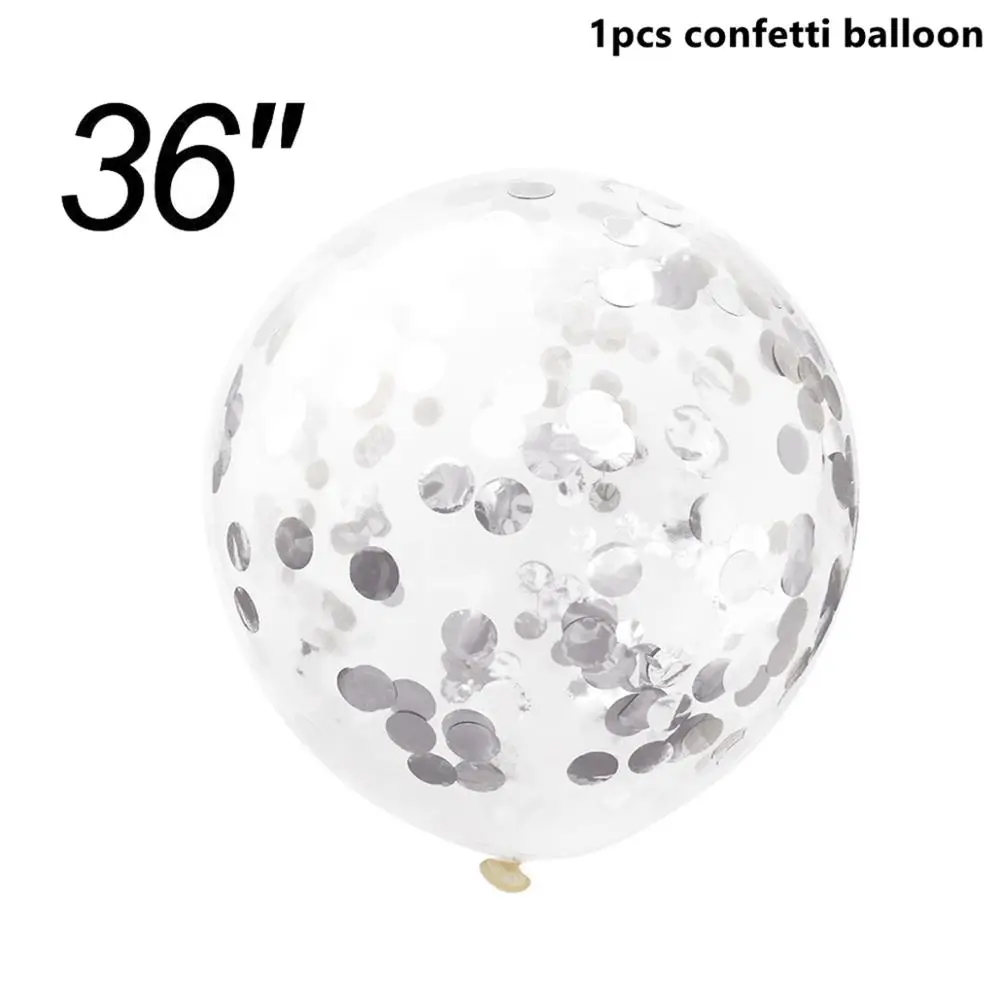 Silver Balloons Taoup 1 pc 36 дюймов большие прозрачные воздушные шары конфетти с днем рождения's шары Декор Вечеринка предложение Свадьба Круглый баллоны аксессуары - Цвет: Silver Balloons