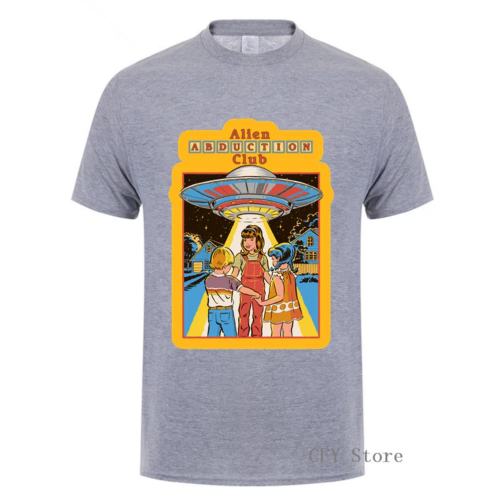 100% Cotton Alien Abduction Club UFO men shirt 2019 Summer High Quality Fashion short sleeve T-shirt | Мужская одежда
