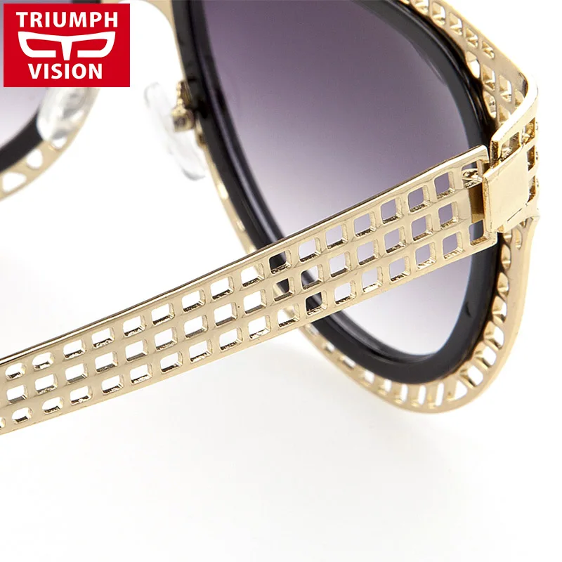 TRIUMPH VISION золотые металлические полые резные женские солнцезащитные очки для пилота стиль градиентные линзы Oculos роскошный бренд солнцезащитные очки женские