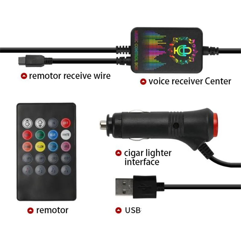 2 шт. x dahosun автомобильная светодиодная атмосферная лампа ножная подошва