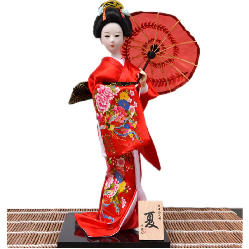 

30cm Japanese Geisha Miniatures Doll with Beautiful kimono Home Room Decoration Mothers Day Gift