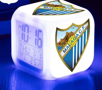 La Liga футбольная команда/светодио дный клуб светодиодный Будильник цифровые часы Спортивный Футбольный клуб 7 цветов Chaning часы Дети Рождественские подарки игрушка - Цвет: Фиолетовый