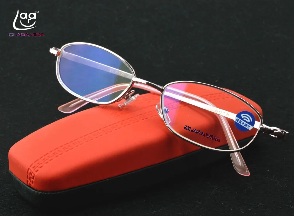

Clara Vida Women Lady Quality Coated Antiblue Ray Computer Reading Glasses Half Rim With Steel Box +1 +1.5 +2 +2.5 +3 +3.5 +4