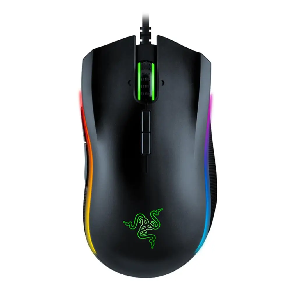 Black Оригинальная Проводная игровая мышь razer Mamba Elite, 5G, улучшенный оптический сенсор, 16000 dpi, RGB подсветка, геймерский ПК для ноутбука, компьютера - Цвет: Black