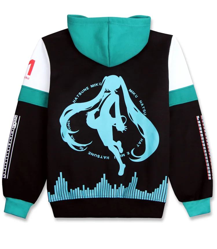 Ботинки для Маскарадного костюма с названием песни «Hatsune Miku косплейный костюм с капюшоном куртка с длинными рукавами и капюшоном из флиса, Толстая куртка на каждый день Повседневное кофты