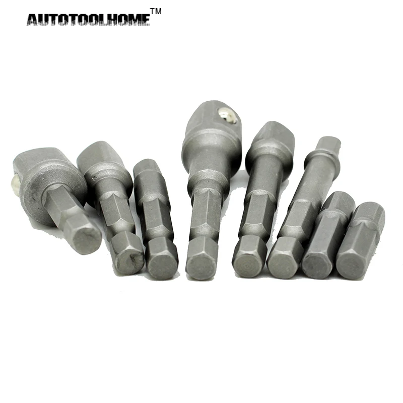 AUTOTOOLHOME 8x1/4 шестигранным хвостовиком Мощность отвертка разъем ведущего колеса адаптер для бит дрель Гайка Драйвер Мощность удлинитель ключ, дюймовый стандарт адаптер