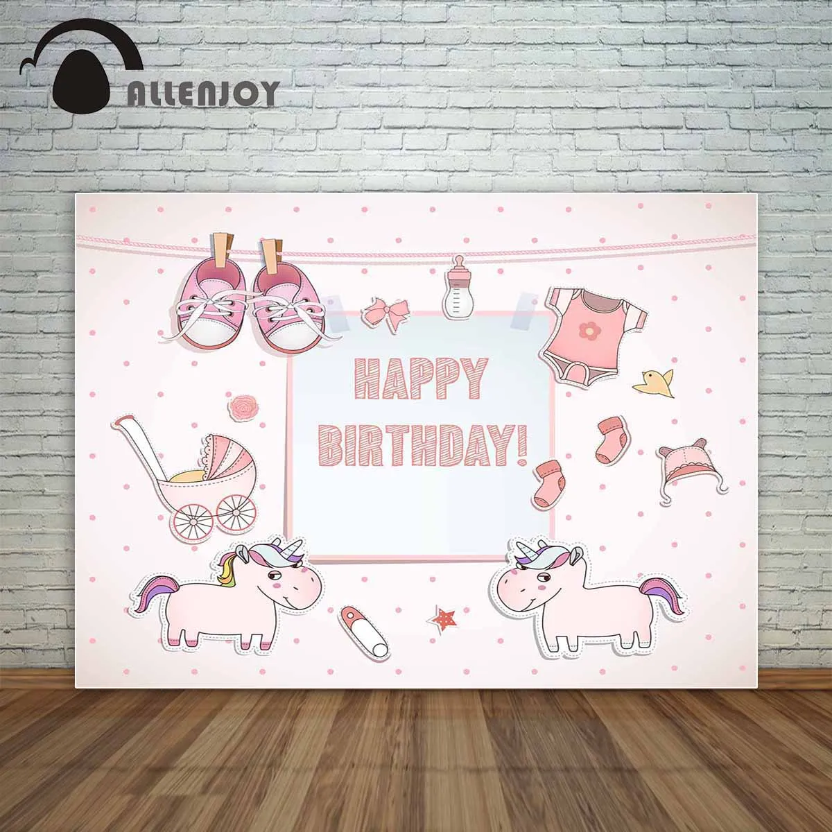 

Allenjoy фон студия для маленьких девочек день рождения розовый мультфильм Единорог новорожденный милый фон новый оригинальный дизайн фантаст...